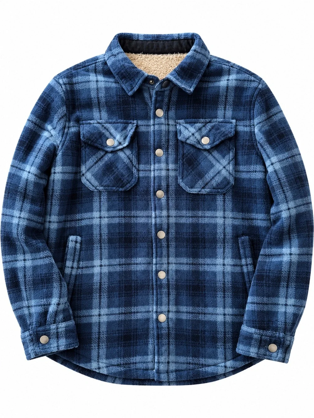 Kids Blue Plaid Sherpa-Lined Jacket • EXCELLENT CONDITION